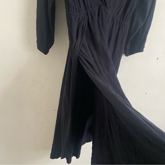 NWT FP Beach Seasons In The Sea Midi Dress Black XL Open Back Bohemian Relaxed - Picture 6 of 8